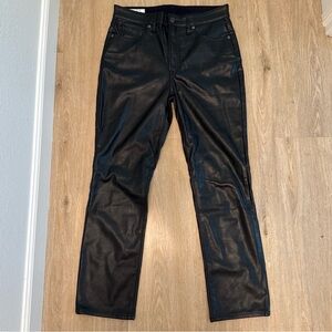 GAP Faux Leather Black Vintage Slim High Rise Pant Sz 29/8